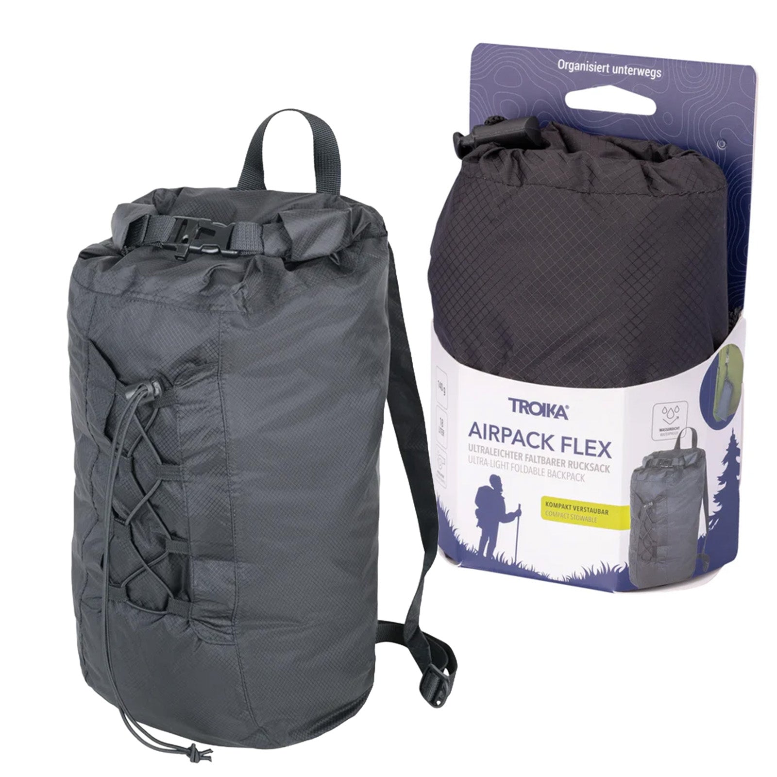 TROIKA Germany 18L Waterproof Foldable Hiking Backpack | Ripstop Nylon | 140g