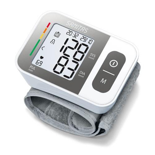 Sanitas Wrist Blood Pressure Monitor | Compact Home BP Tracking | Easy One-Touch Operation | SBC 15
