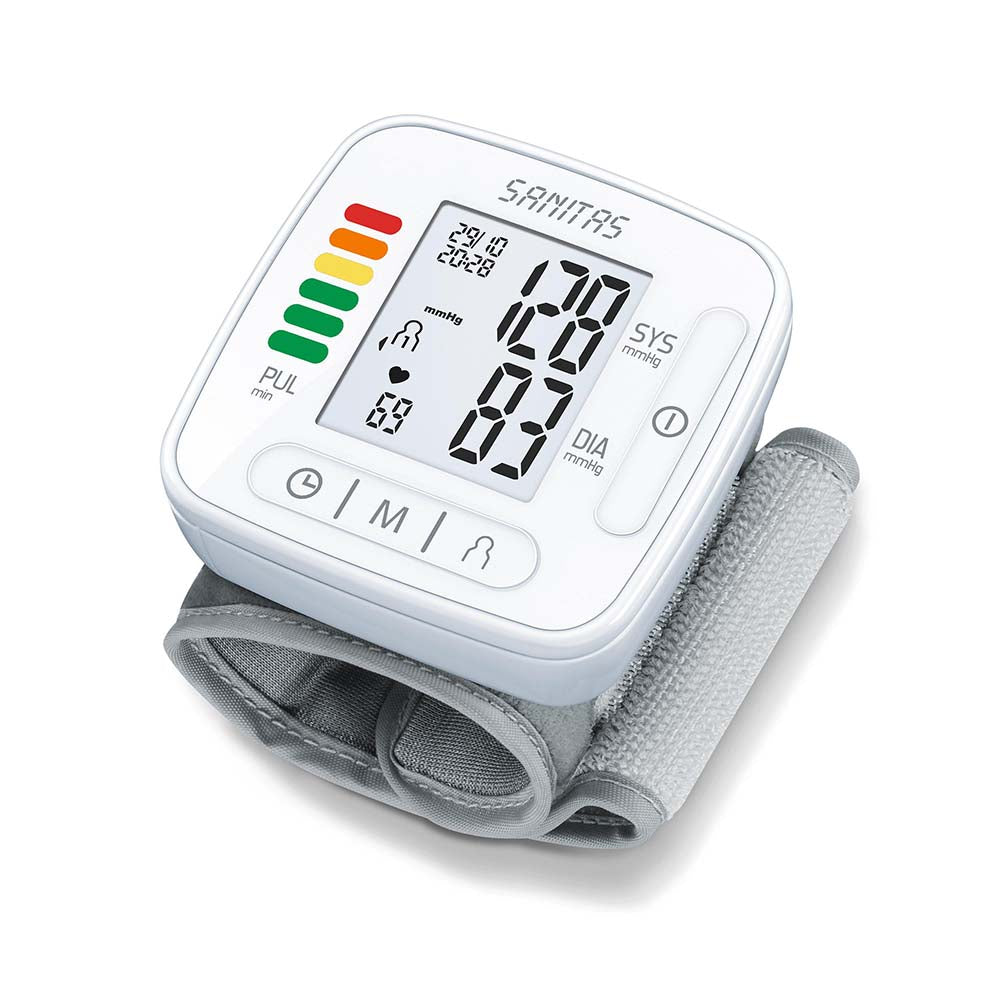 Sanitas Wrist Blood Pressure Monitor | Compact & Easy-To-Use | Accurate Readings | SBC 22