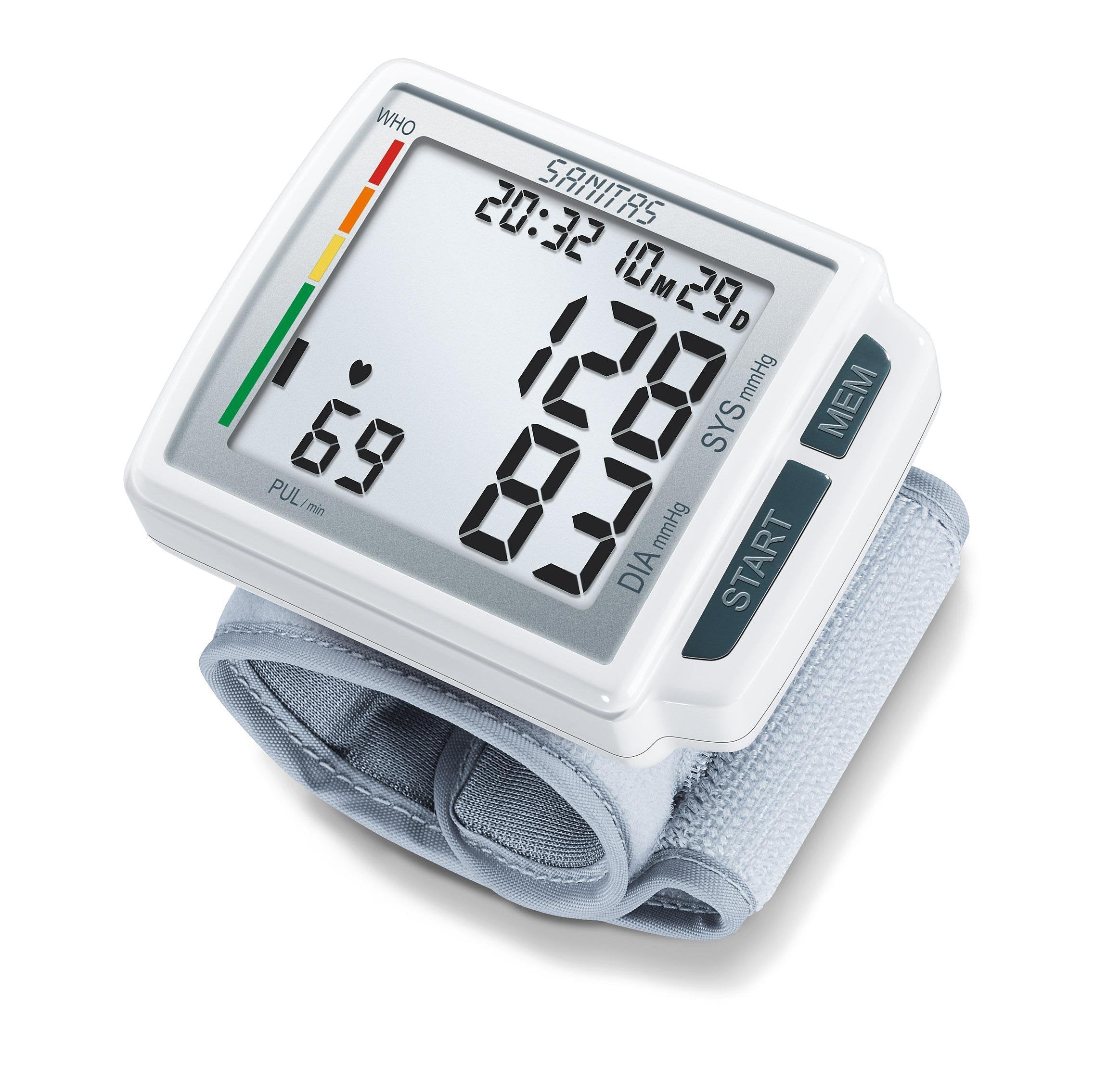 Sanitas Wrist Blood Pressure Monitor | Accurate BP & Pulse Measurement | Arrhythmia Detection | SBC 41