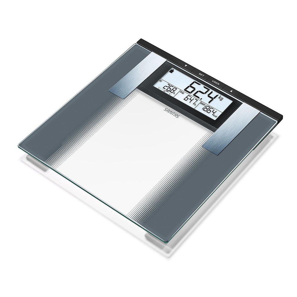 Sanitas Diagnostic Bathroom Scale | Glass Platform | Body Weight, Fat & Water Measurement | SBG 21