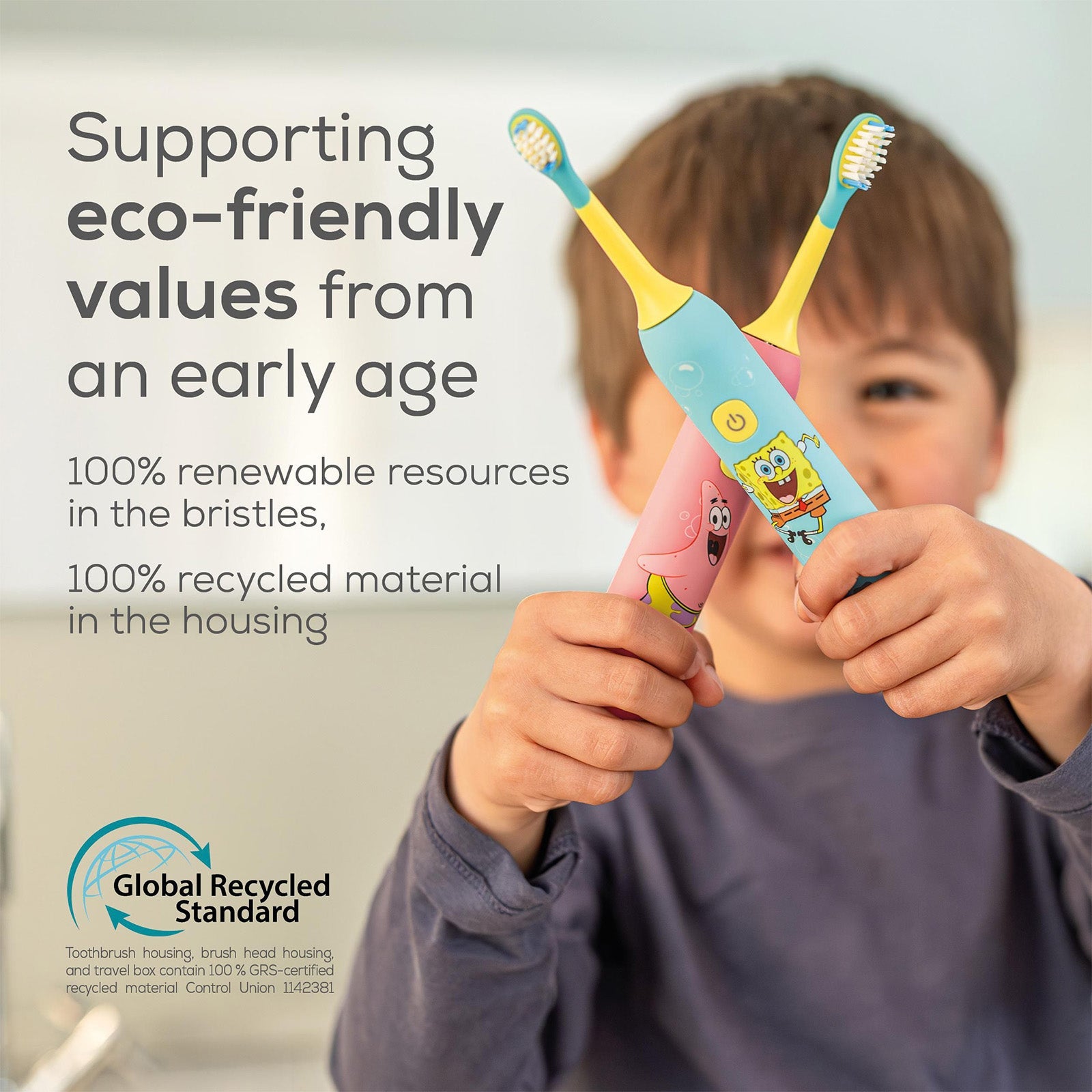 Beurer Germany Patrick Star Sonic Toothbrush | 2 Heads Ages 3-6 | Pink