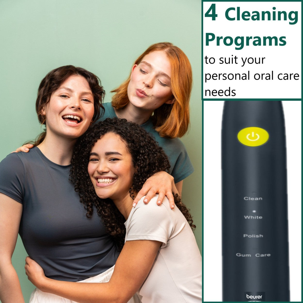 Beurer SC 30 Electric Toothbrush | Sonic Technology for Healthy Teeth & Gums | Eco-Friendly | Jet Black