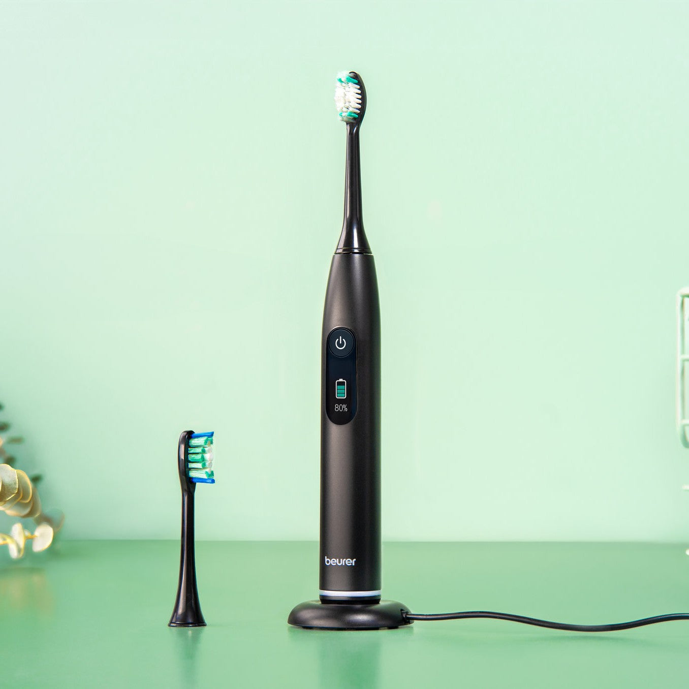 Beurer SC 50 Electric Toothbrush | Advanced Sonic Technology for Healthy Teeth & Gums | Eco-Friendly | Midnight Ink Black