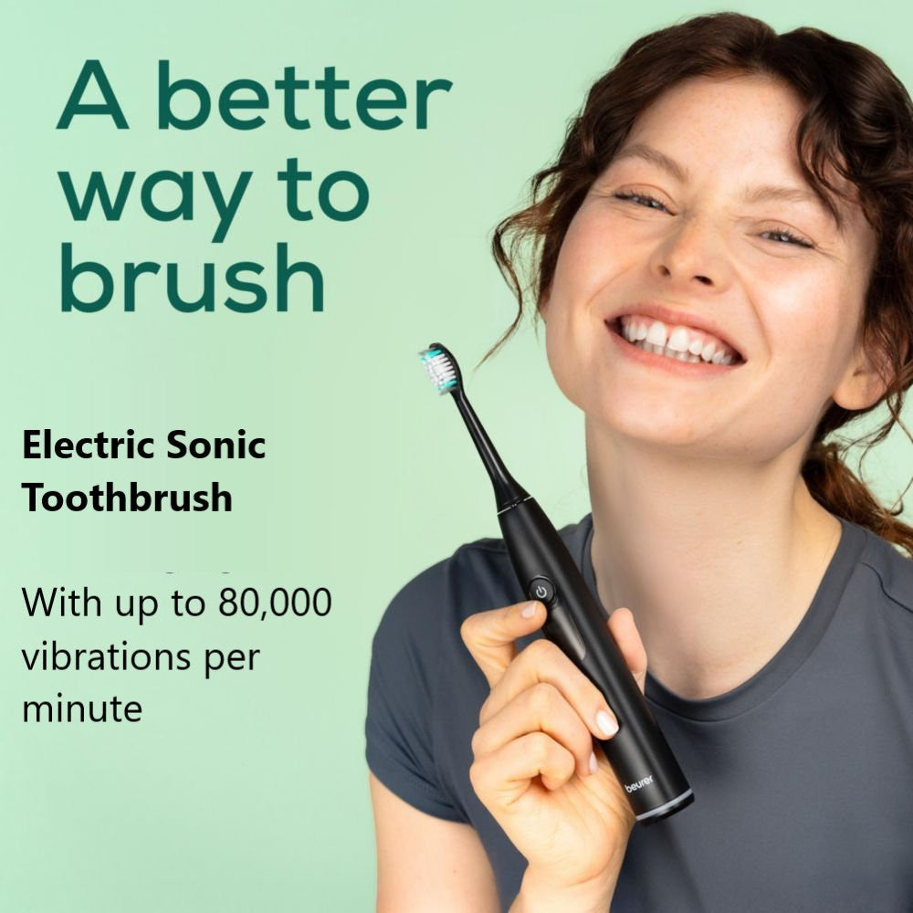 Beurer SC 50 Electric Toothbrush | Advanced Sonic Technology for Healthy Teeth & Gums | Eco-Friendly | Midnight Ink Black