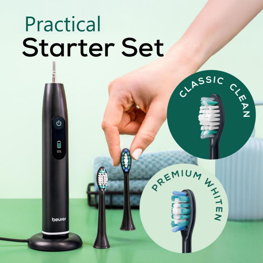 Beurer SC 50 Electric Toothbrush | Advanced Sonic Technology for Healthy Teeth & Gums | Eco-Friendly | Midnight Ink Black
