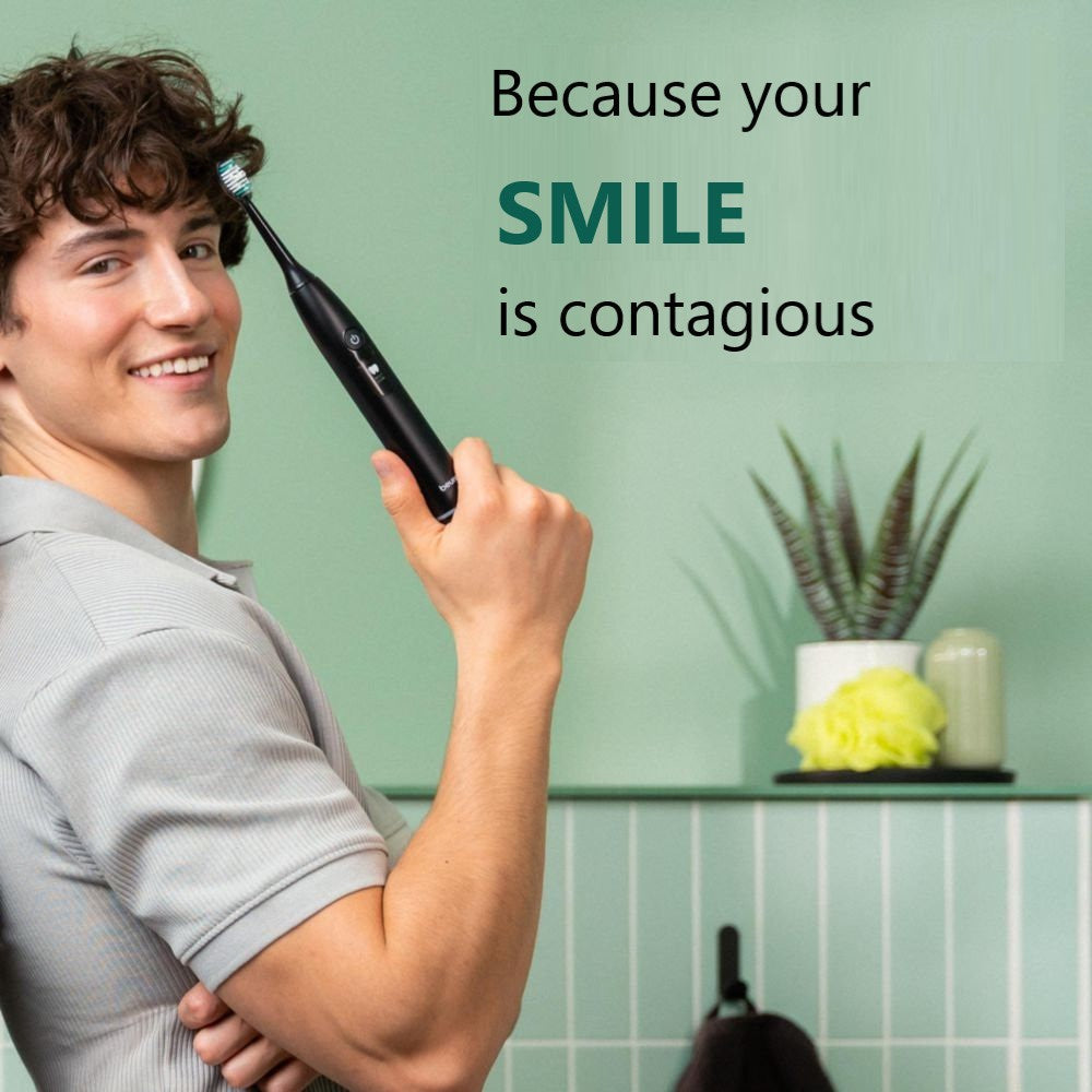 Beurer SC 50 Electric Toothbrush | Advanced Sonic Technology for Healthy Teeth & Gums | Eco-Friendly | Midnight Ink Black