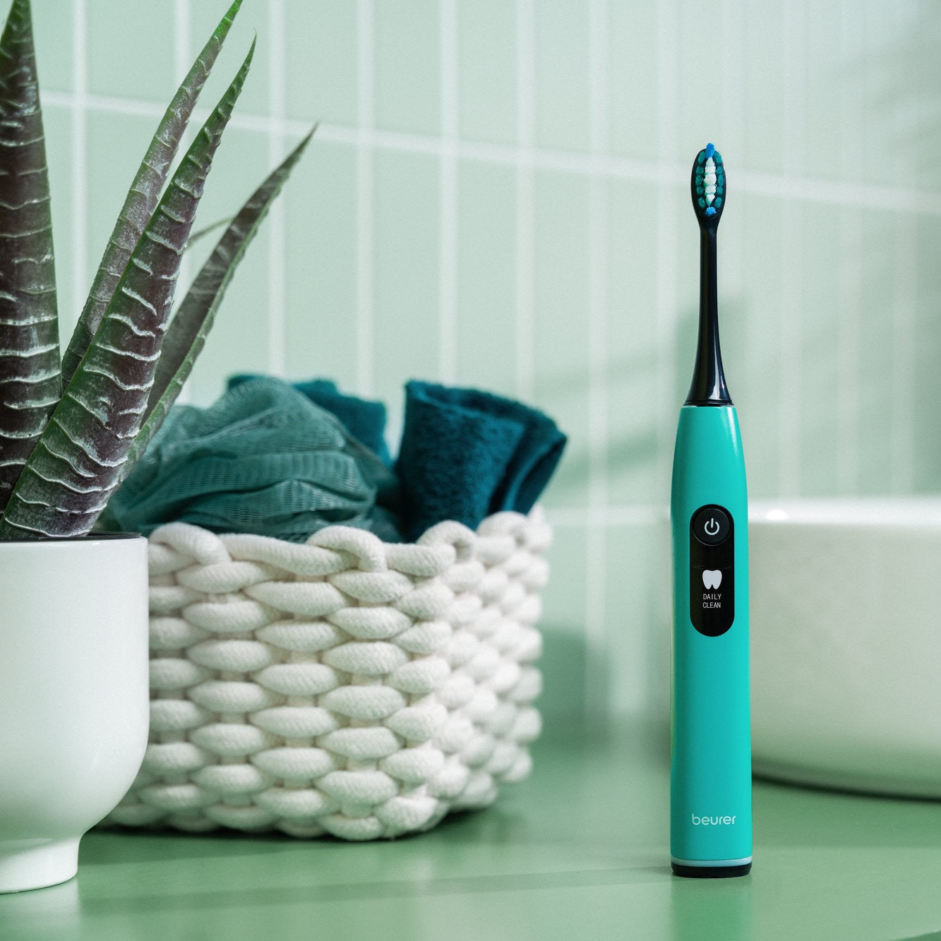 Beurer SC 50 Electric Toothbrush | Advanced Sonic Technology for Healthy Teeth & Gums | Eco-Friendly | Ocean Breeze Blue