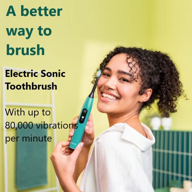 Beurer SC 50 Electric Toothbrush | Advanced Sonic Technology for Healthy Teeth & Gums | Eco-Friendly | Ocean Breeze Blue