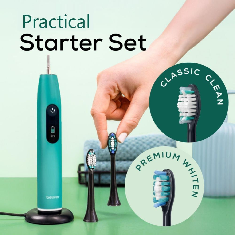 Beurer SC 50 Electric Toothbrush | Advanced Sonic Technology for Healthy Teeth & Gums | Eco-Friendly | Ocean Breeze Blue