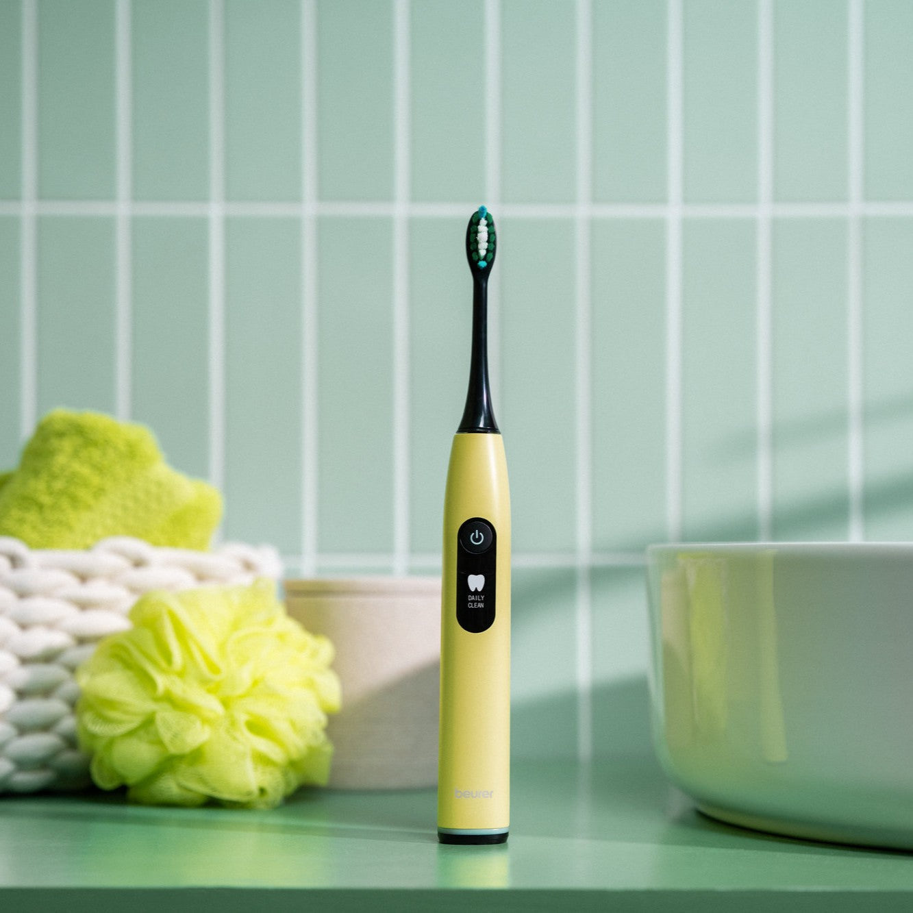 Beurer SC 50 Electric Toothbrush | Advanced Sonic Technology for Healthy Teeth & Gums | Eco-Friendly | Splashy Lemon Yellow