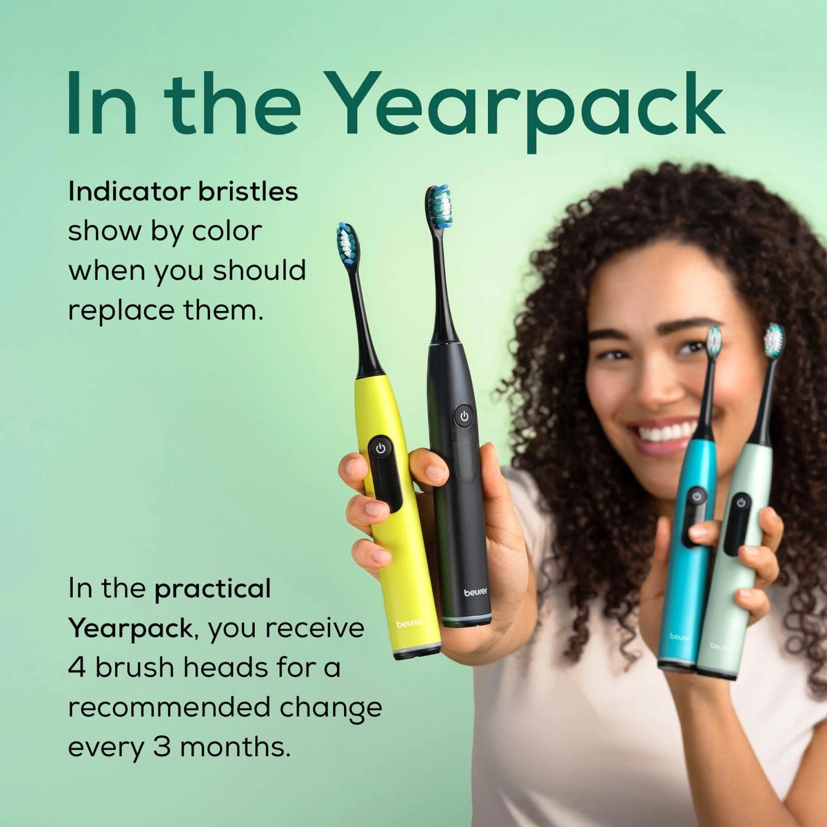 Beurer Protection Plus Brush Heads: Gentle on Teeth & Gums. For Beurer SC Sonic & Most Philips Sonicare Toothbrushes