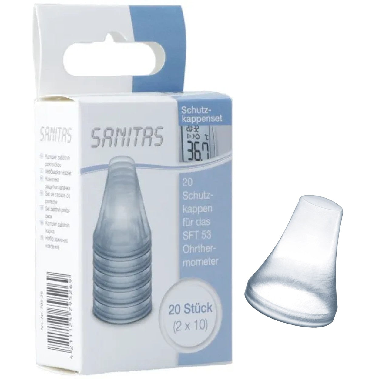 Sanitas Protective Caps for Ear Thermometer | Hygienic Single-Use Covers | Easy Fit | SFT 53 CAPS