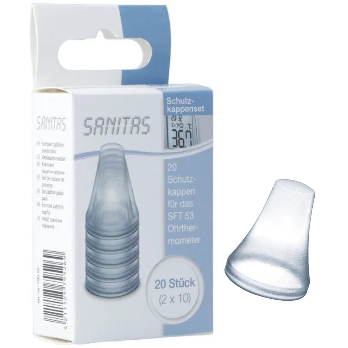 Sanitas Protective Caps for Ear Thermometer | Hygienic Single-Use Covers | Easy Fit | SFT 53 CAPS