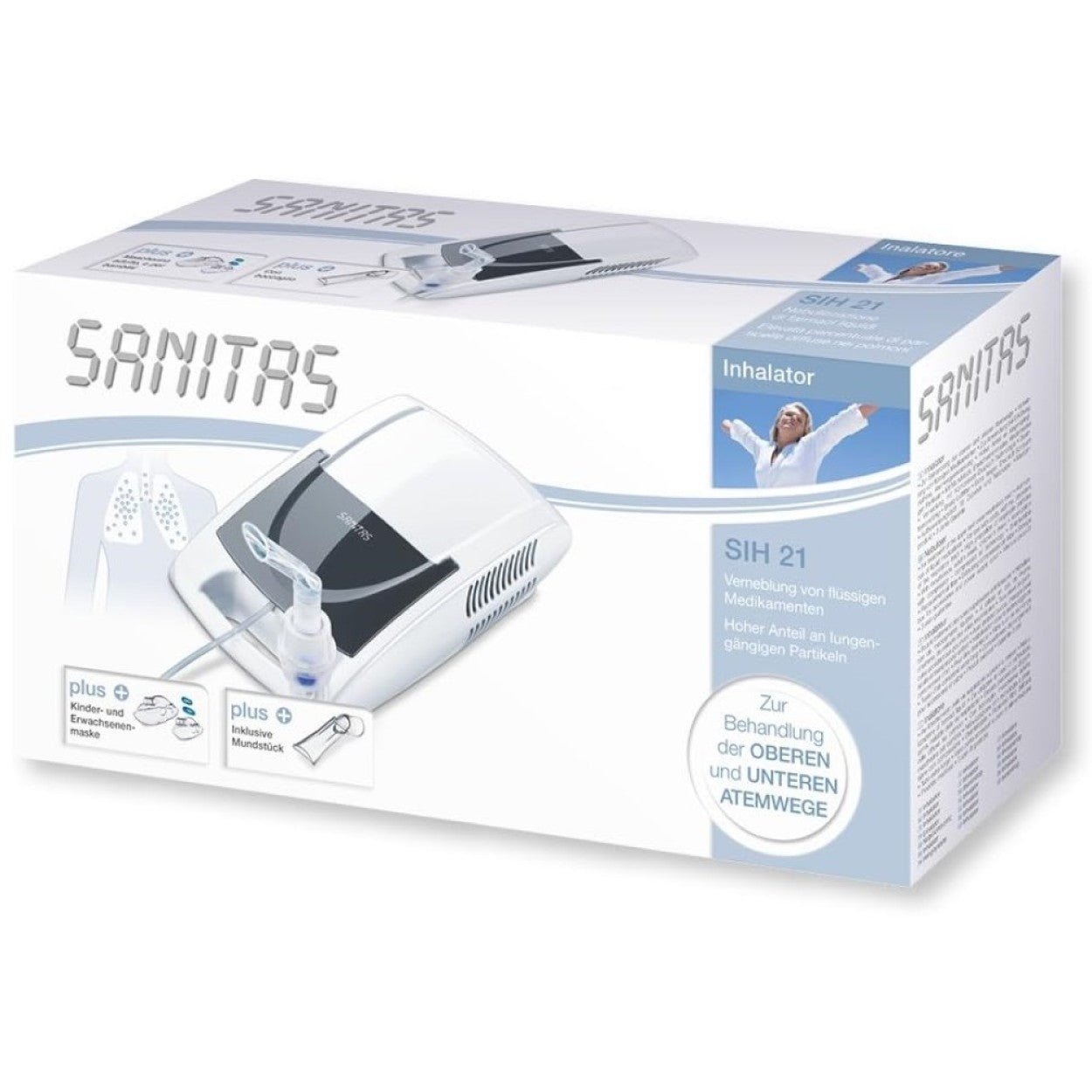Sanitas Nebuliser | Respiratory Treatment for Kids & Adults | Compressed Air Technology | SIH 21/1