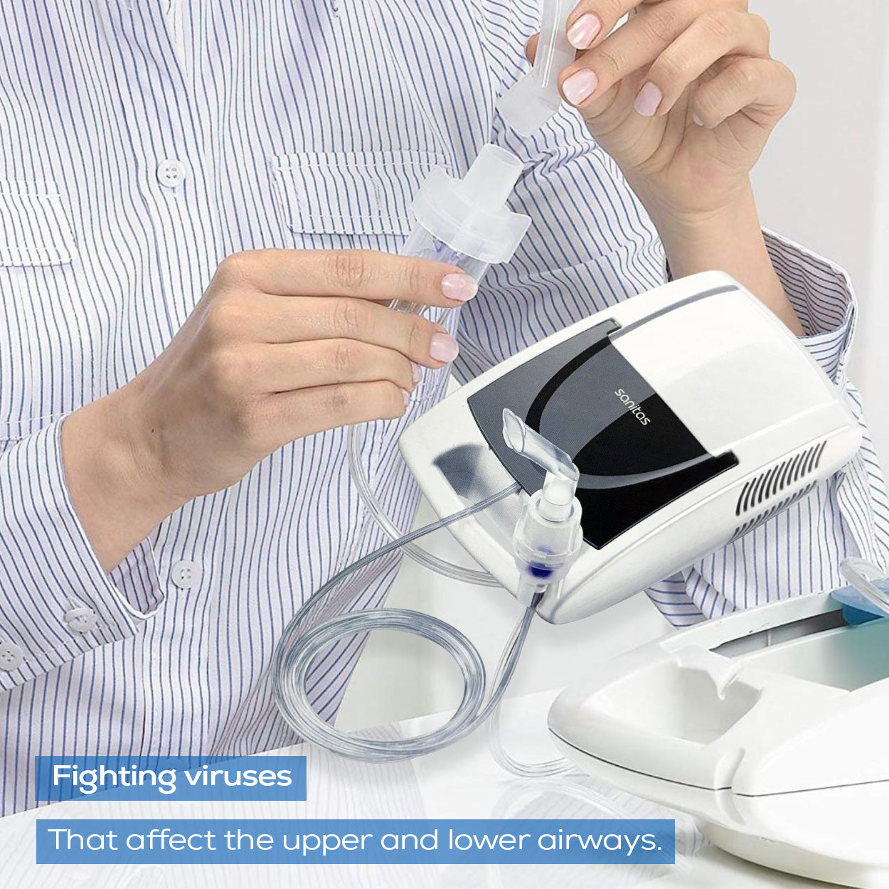Sanitas Nebuliser | Respiratory Treatment for Kids & Adults | Compressed Air Technology | SIH 21/1
