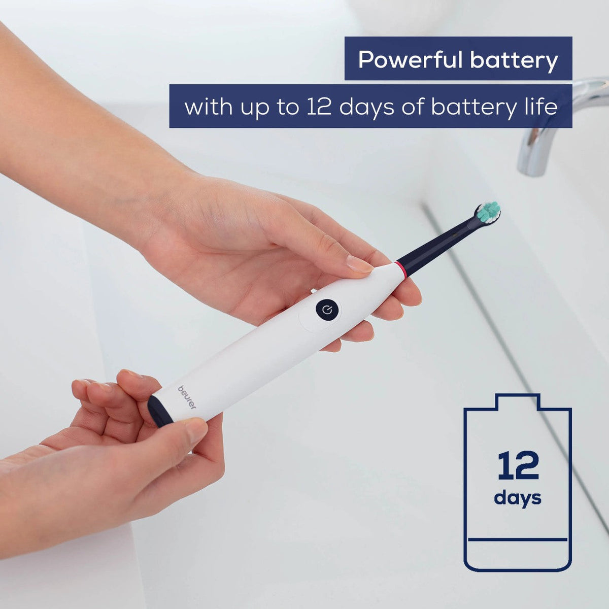 Beurer TB 15 Electric Toothbrush: Thorough Plaque Removal & Clean Teeth. USB Rechargeable. Eco-Friendly