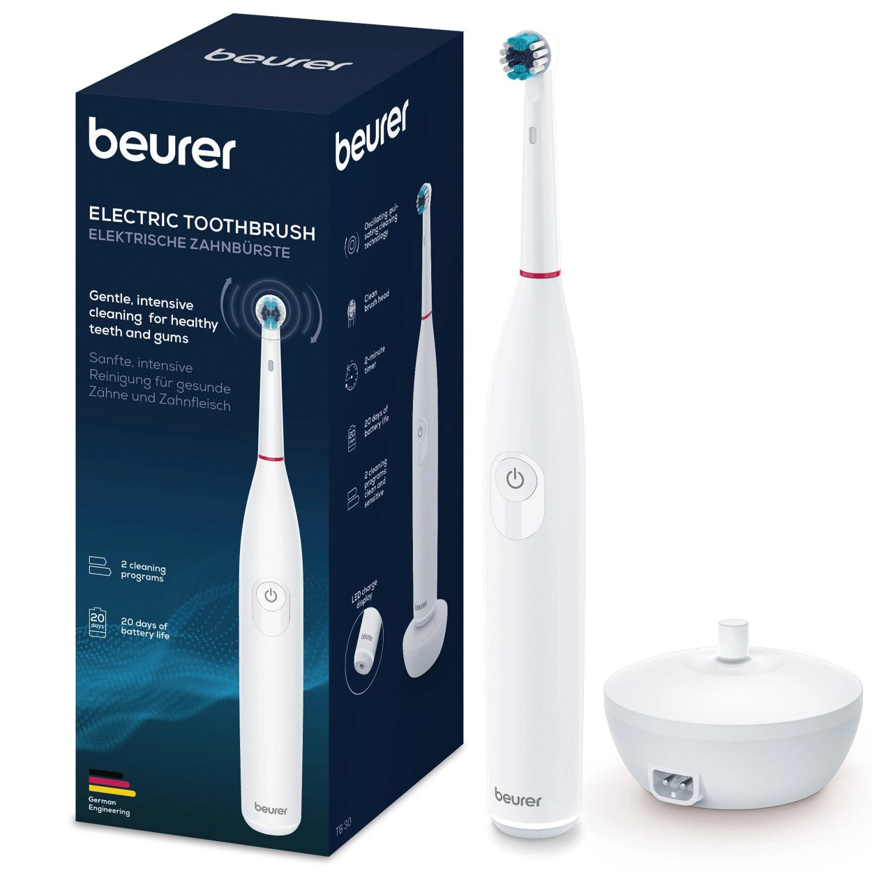 Beurer Electric Toothbrush TB 30 Oscillating & Pulsating Technology - 2 Programs