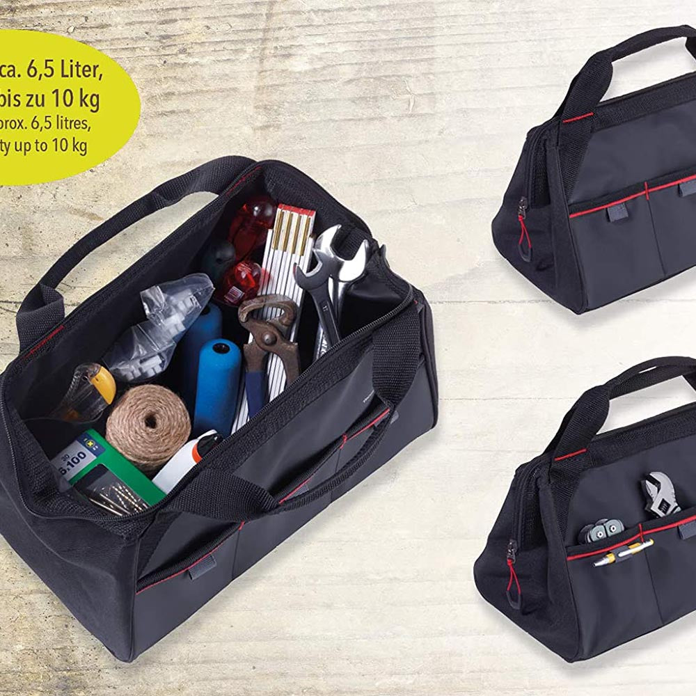 TROIKA Tool Organiser Bag TOOL BAG 10kg or 6.5L Capacity - Black and Red
