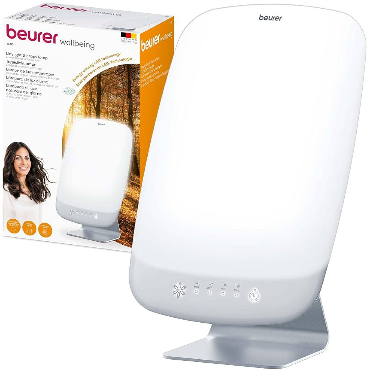 Beurer TL 95 Daylight Therapy Lamp for SAD Therapy. SunLike® LED Boosts Mood, Energy & Focus