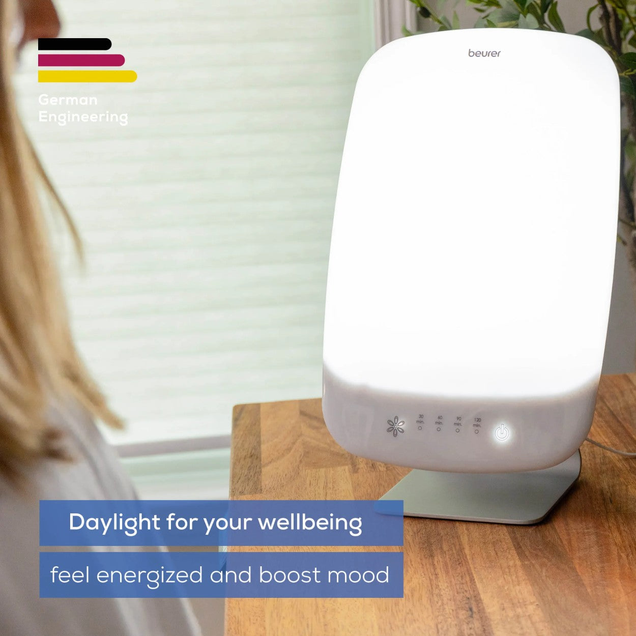 Beurer TL 95 Daylight Therapy Lamp for SAD Therapy. SunLike® LED Boosts Mood, Energy & Focus