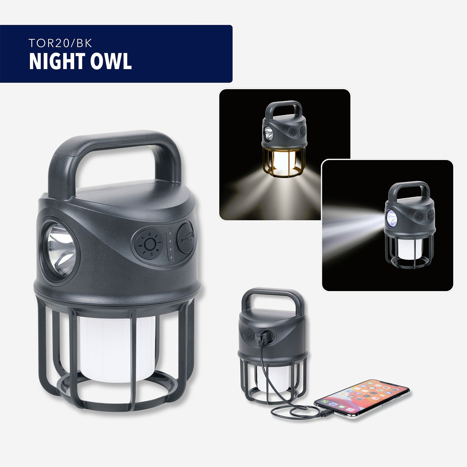 TROIKA Germany Camping Lamp & Power Bank | 4000mAh | 250lm | Splash-Proof