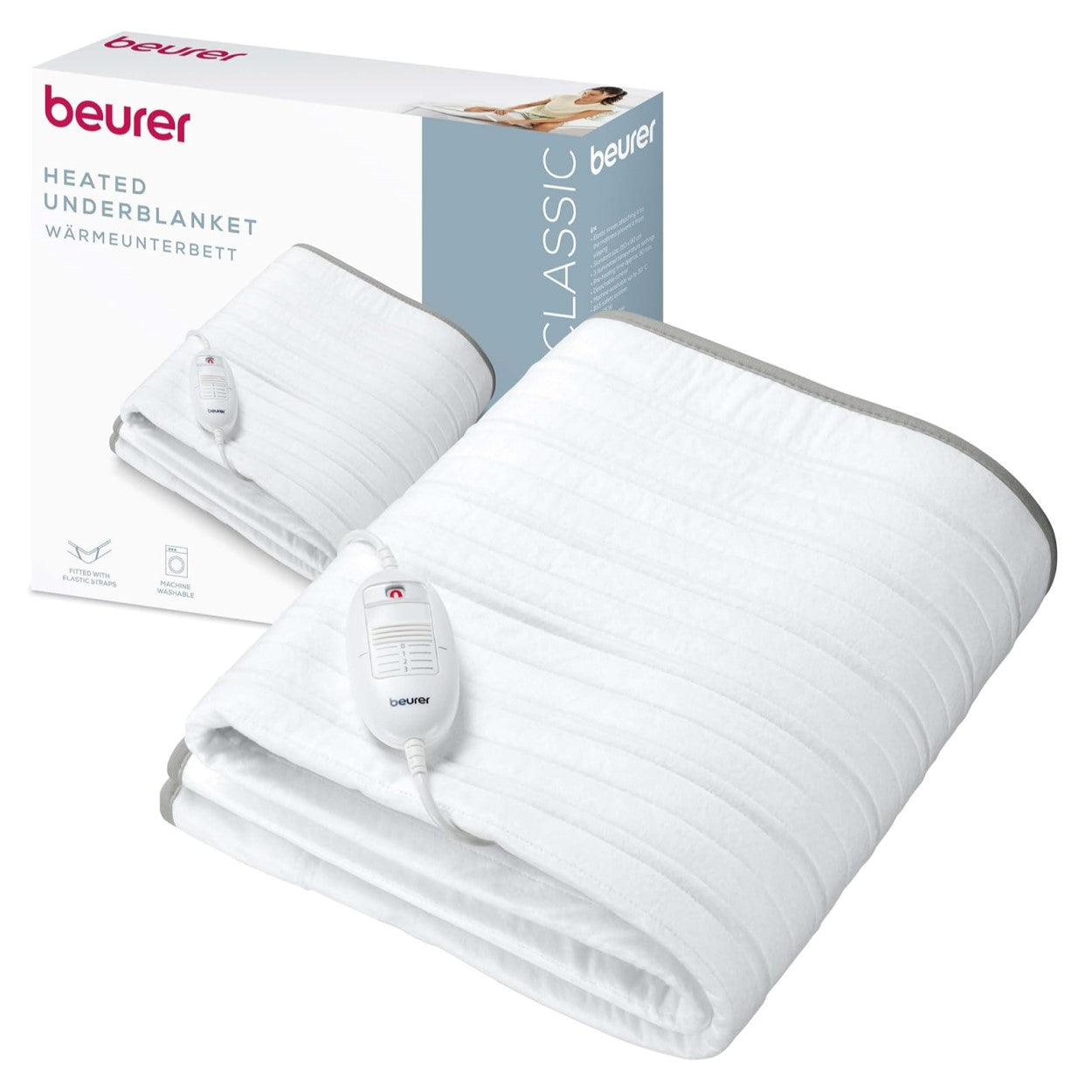 Beurer Germany TS 17 Electric Blanket: Fleece Heated Underblanket 150x80cm