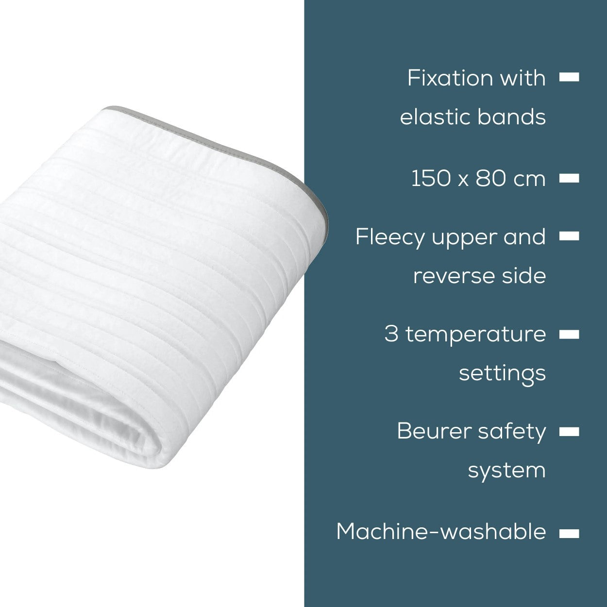 Beurer Germany TS 17 Electric Blanket: Fleece Heated Underblanket 150x80cm