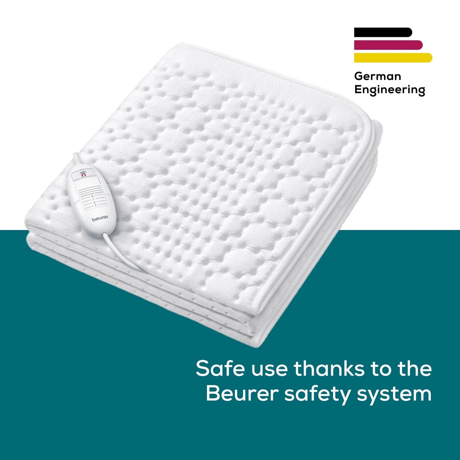 Beurer TS 19 Compact Electric Blanket: Fleece Heated Underblanket. 3 Heat Settings. 130x75cm