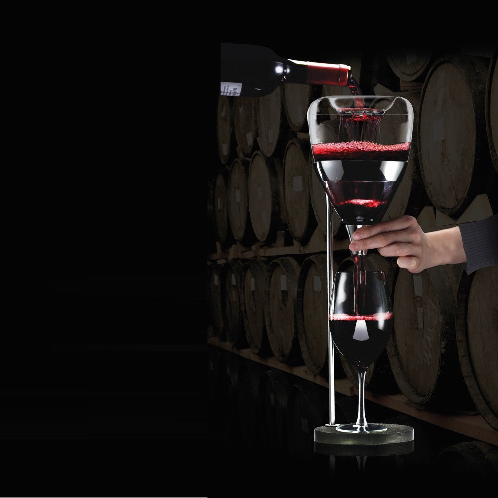 Wine Aerator & Decanter: Tritan Table Tower Beverage Dispenser with Steel Ice Chilling Ball