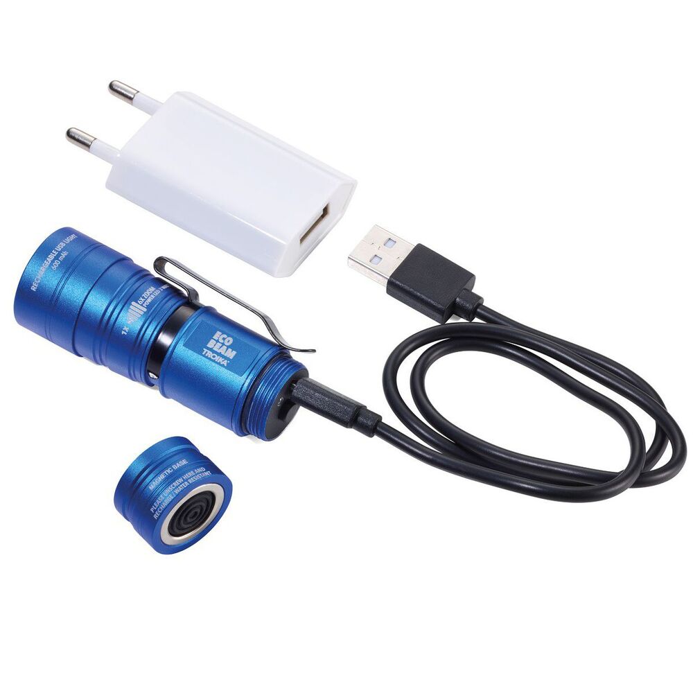 TROIKA Rechargeable Mini Torch-Volkswagen Engraving ECO BEAM VW – Blue