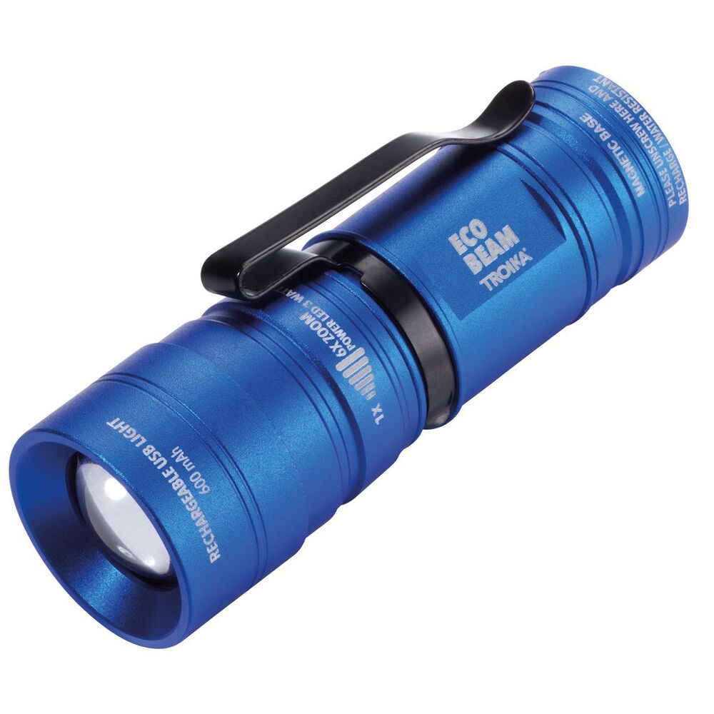 TROIKA Rechargeable Mini Torch-Volkswagen Engraving ECO BEAM VW – Blue