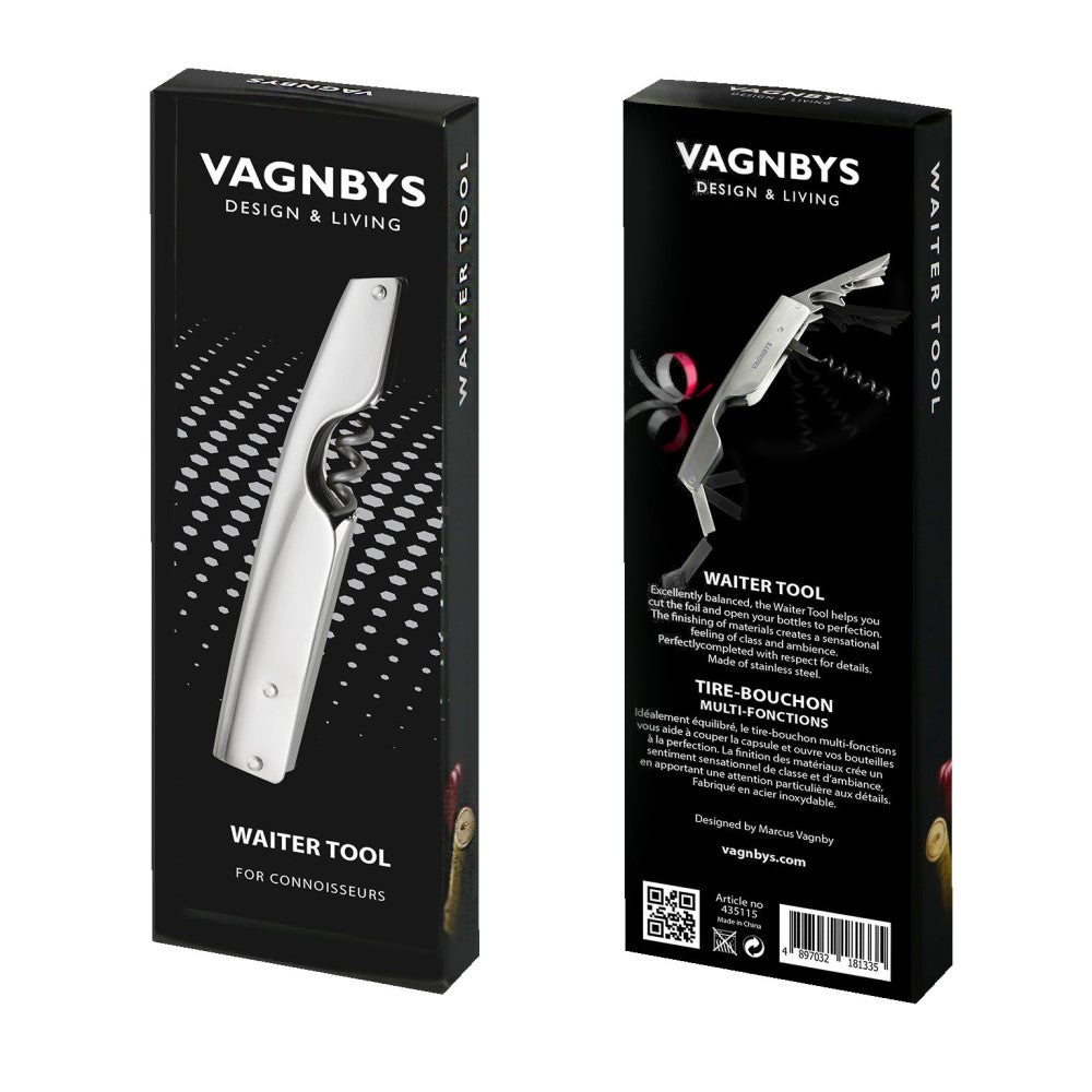 VAGNBYS Barware Wine Tool Set: Waiter's Tool & Wine Stopper - 2 Piece Set