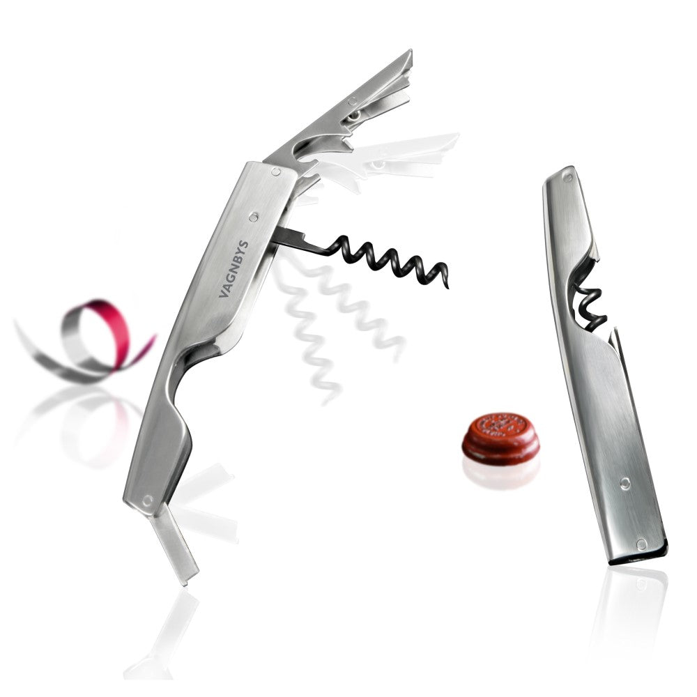 VAGNBYS Barware Wine Tool Set: Waiter's Tool & Wine Stopper - 2 Piece Set