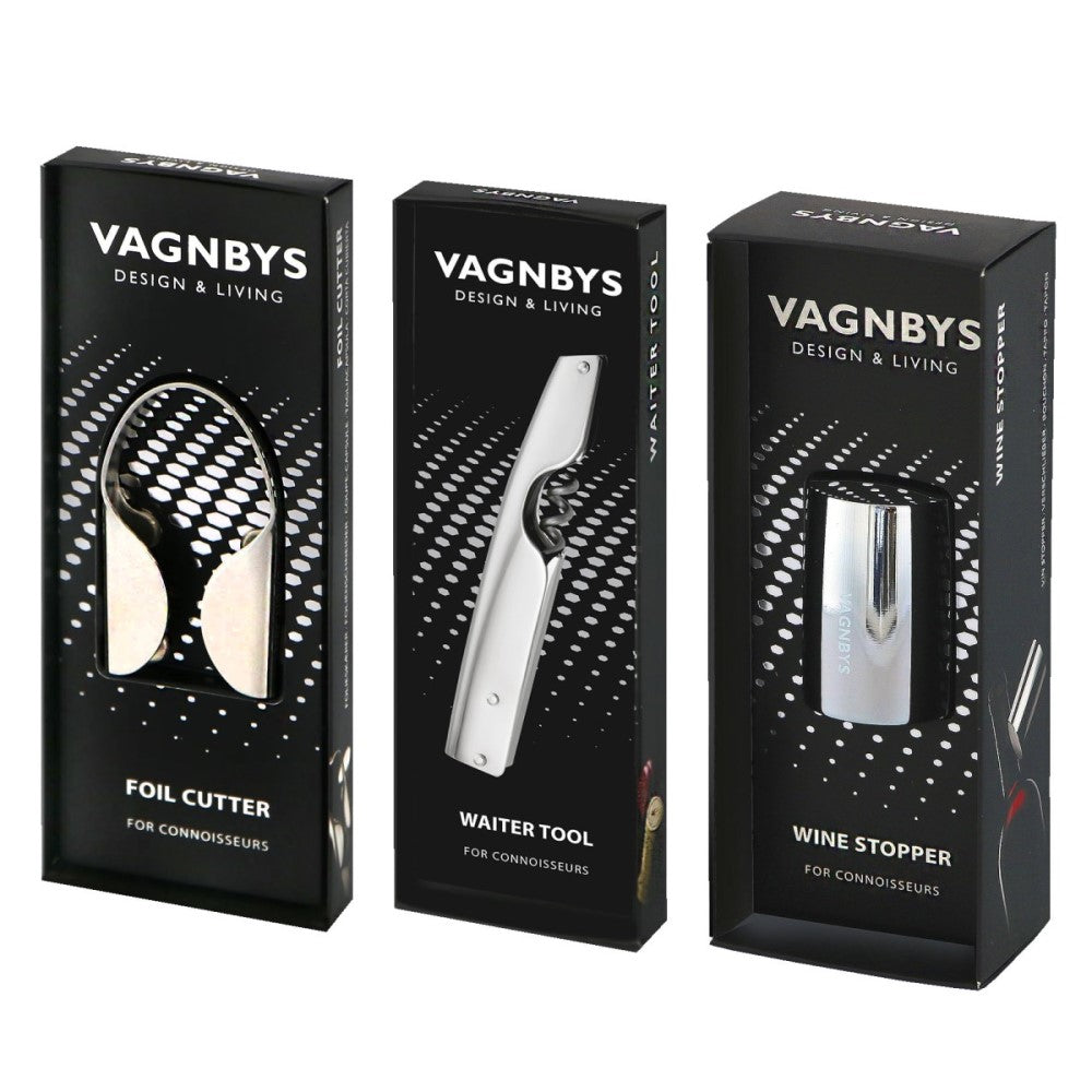 VAGNBYS Barware Wine Tool Set: Waiter's Tool, Wine Stopper & Foil Cutter