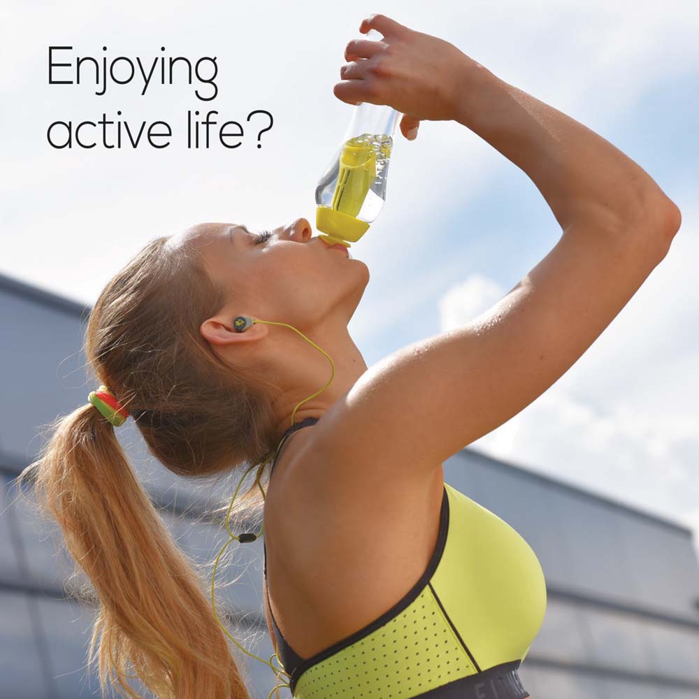 PearlCo Germany Water Bottle & Integrated Purifying Water Filter Cartridge 0,5L Pink