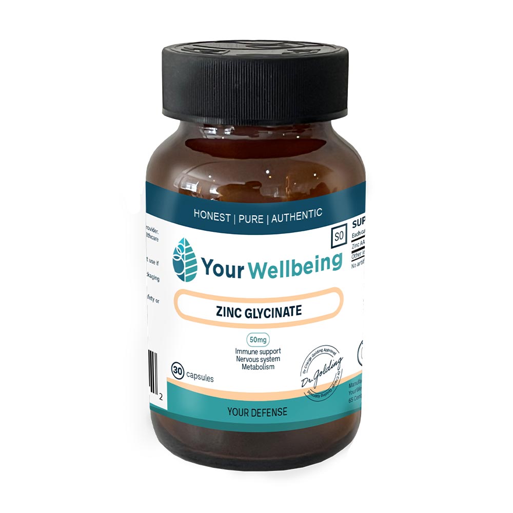 Your Wellbeing Zinc Glycinate - Immune Support, Nervous System & Metabolism