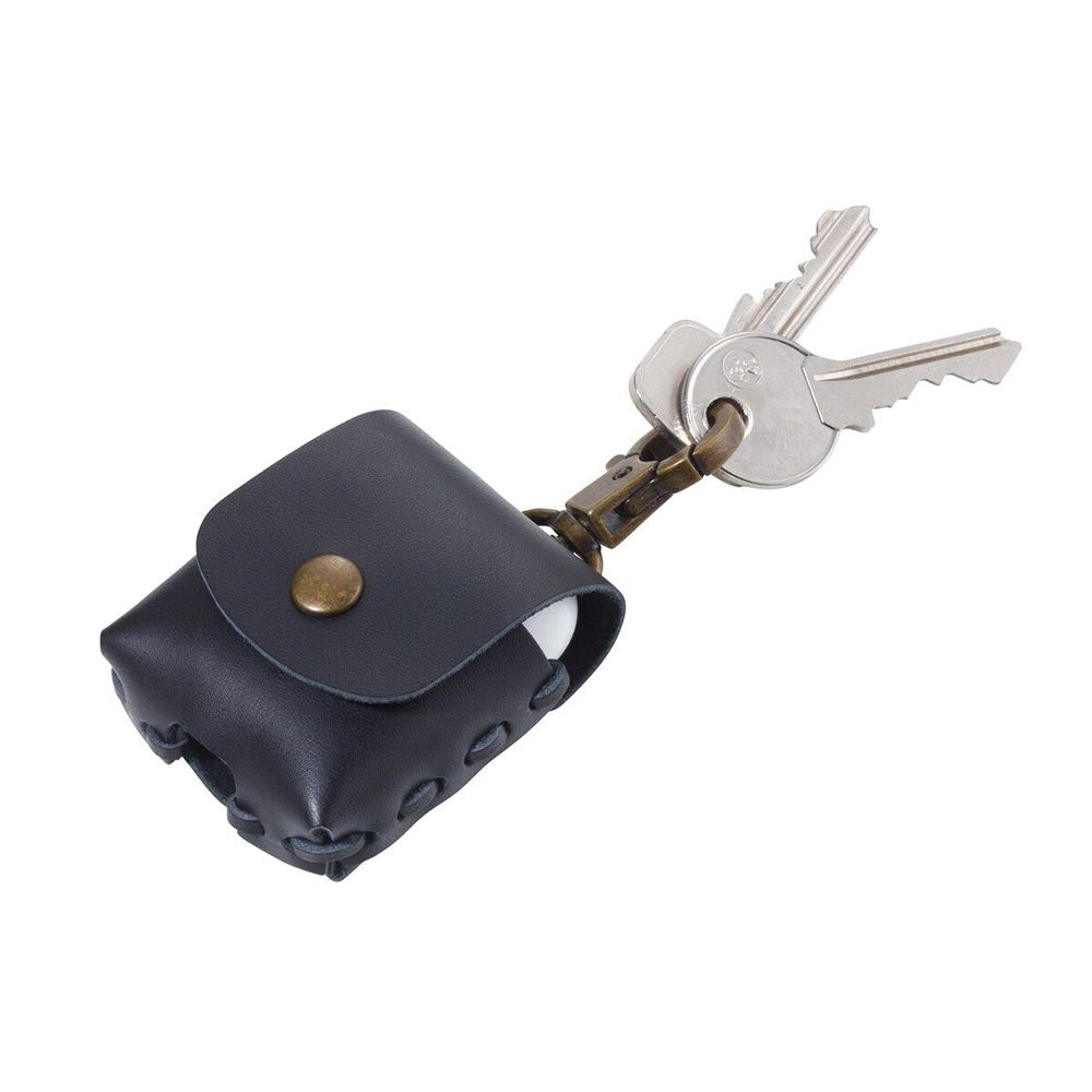 Troika Protective Case for Earbuds & Airpods, In Genuine Leather Case - Black