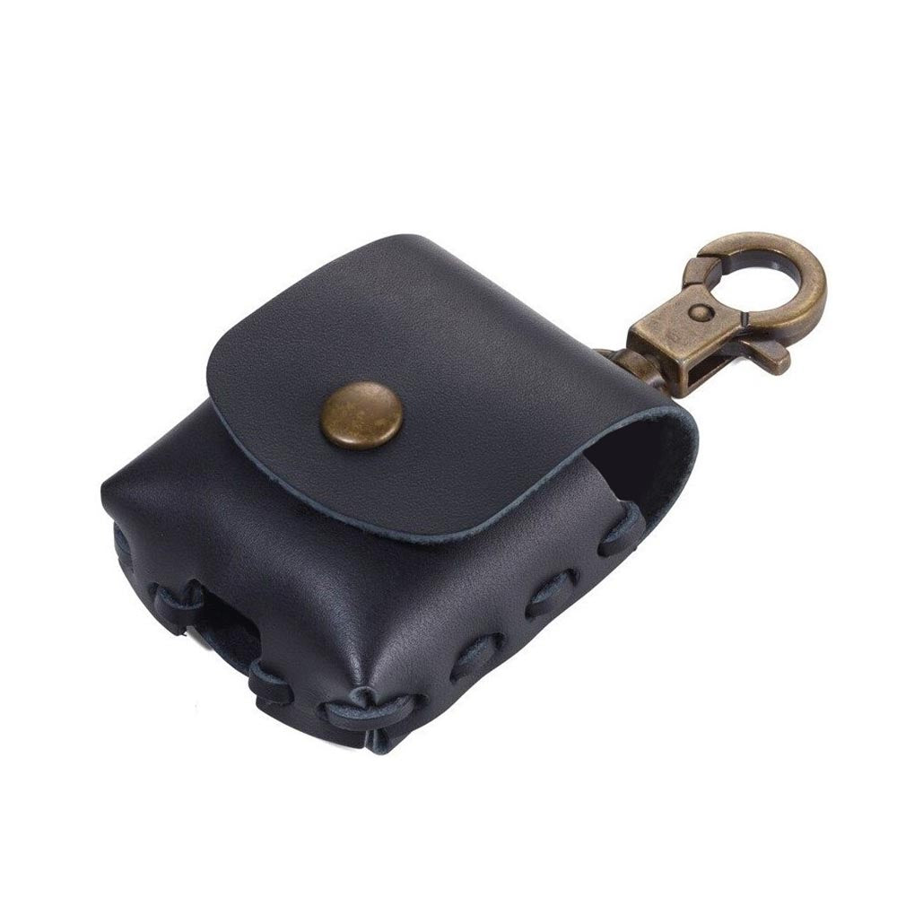 Troika Protective Case for Earbuds & Airpods, In Genuine Leather Case - Black