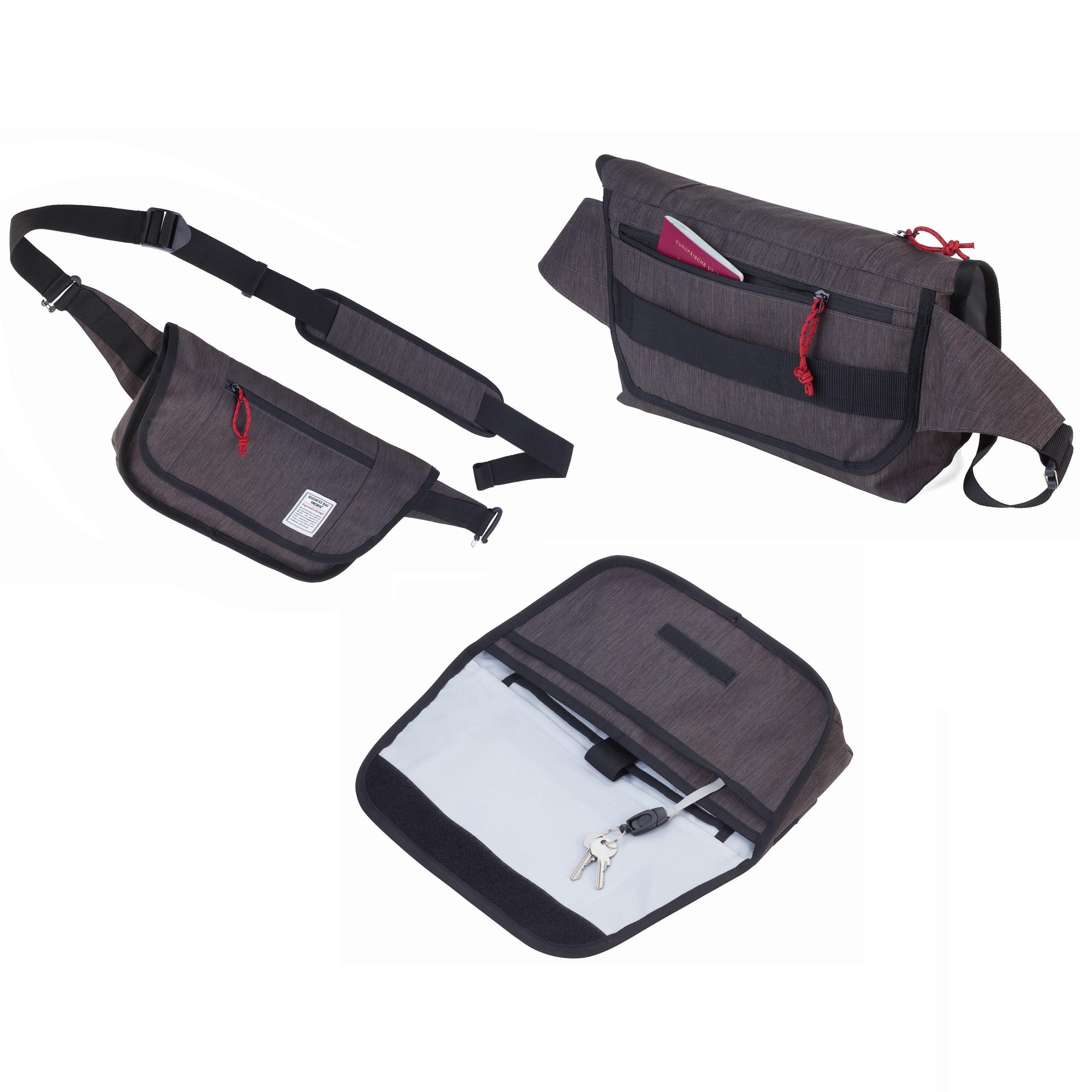 TROIKA Business Crossbody Bag: Hands-Free Wear for Active Lifestyles Grey