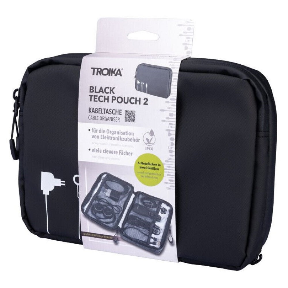 TROIKA Cable Bag / Electronic Accessories Organiser - WATERPROOF TECH CASE