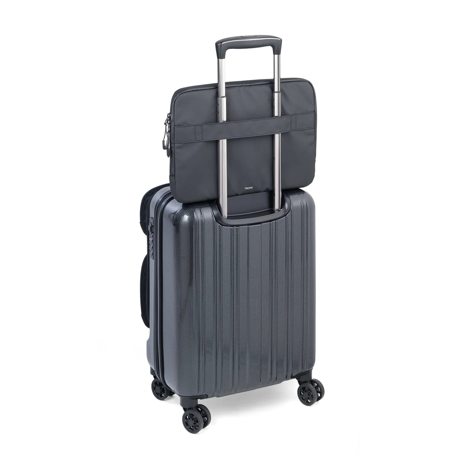TROIKA Germany 14in Laptop Tablet Bag | AirTag Pocket | Travel Trolley Loop