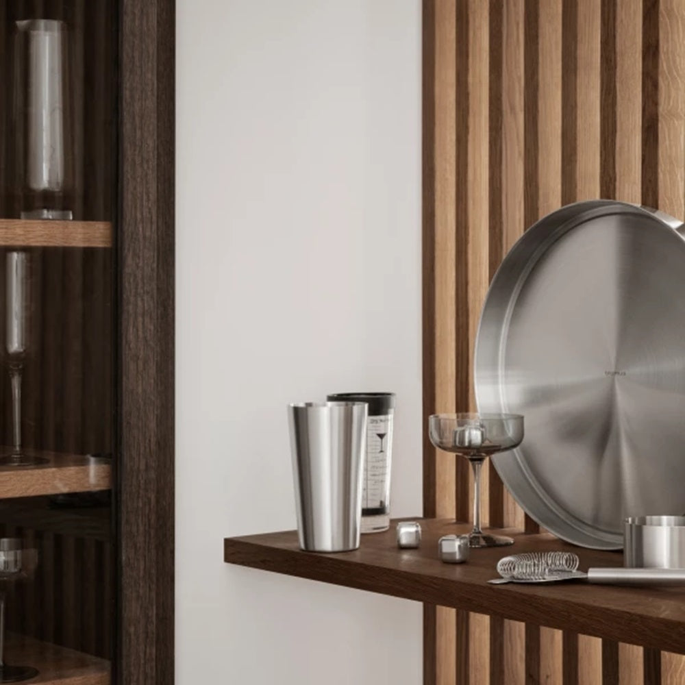 Blomus "Ice" Cubes & Storage Bag: Reusable Stainless-Steel Cubes to Keep Drinks Cool x4