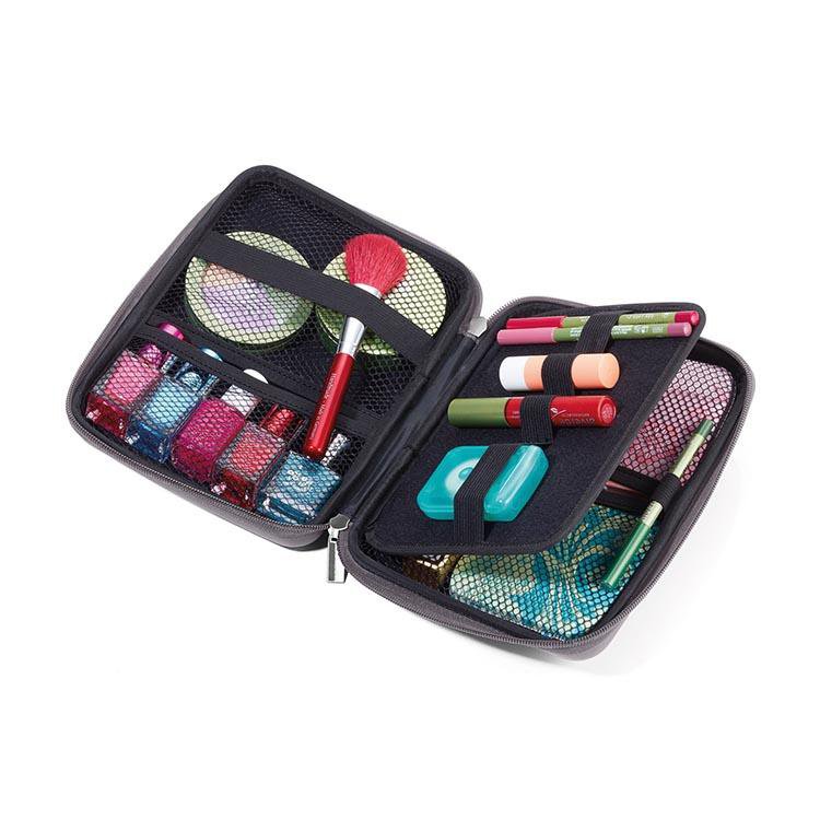 TROIKA Organiser: Hard Travel Case for Electronics, Cosmetics, Meds: Grey