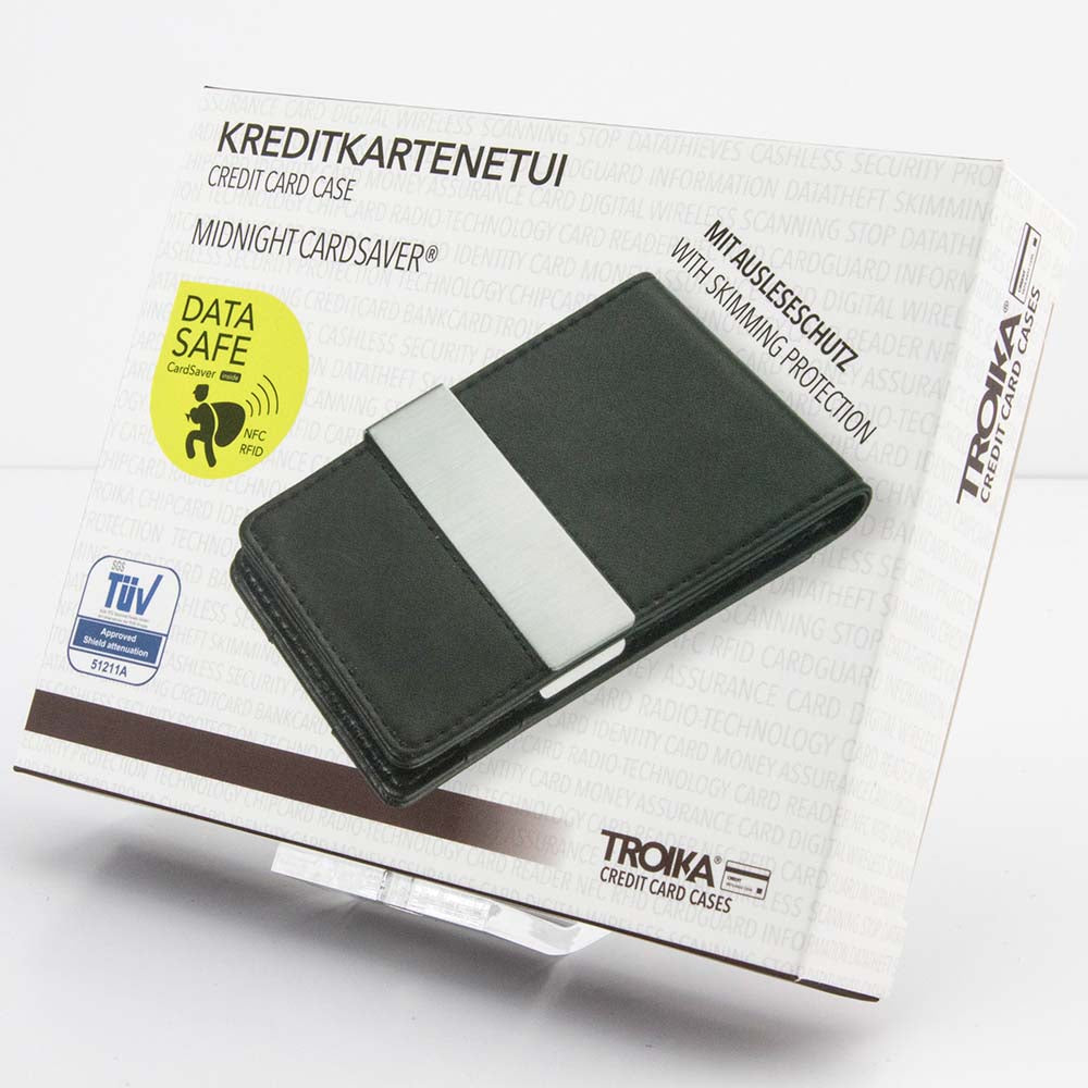 TROIKA RFID Shielding Credit Card Case with Money Clip - Black
