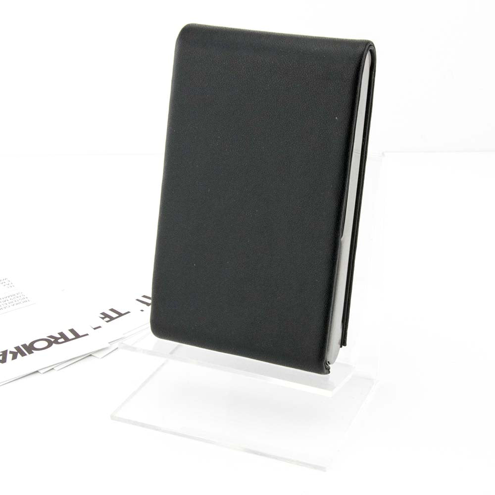 TROIKA Business or Credit Card Case in Fine Leather - Midnight Black