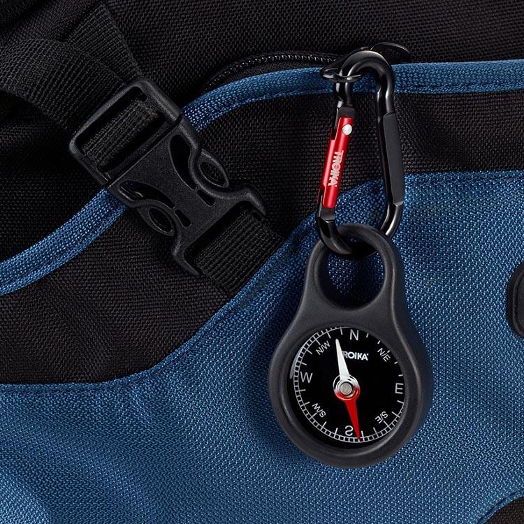 TROIKA Compass Carabiner Keyring - Premium German Quality