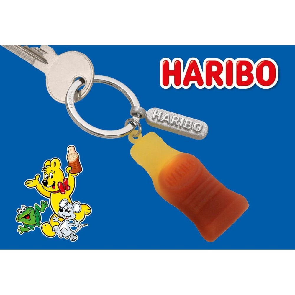 TROIKA Keyring: HARIBO Cola Bottle & HARIBO Logo Tag on Split Ring Key Ring