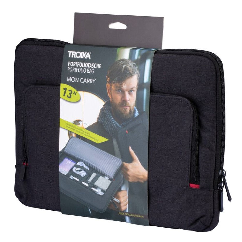 TROIKA Laptop Bag & Portfolio Document Bag for Tablet up to 13": Black