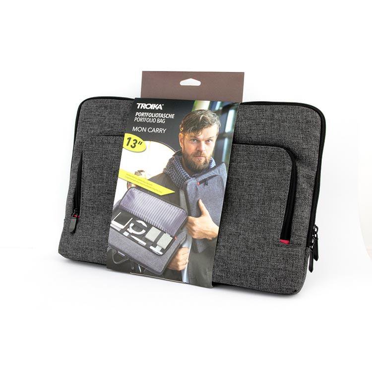 TROIKA Laptop Bag & Portfolio Document Bag for Tablet up to 13": Grey